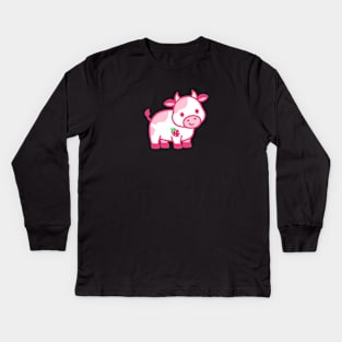 Strawberry Cow Kids Long Sleeve T-Shirt